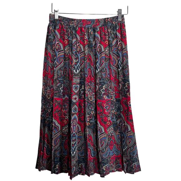 Alfred Dunner Petite Vintage Size 10 Floral Paisley Elastic Waist 2-Piece Skirt - Picture 2 of 12